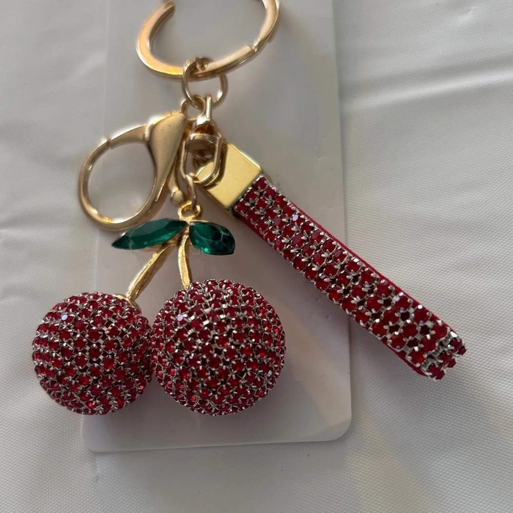 Red and Gold Cherry Keychain/Bag Charm